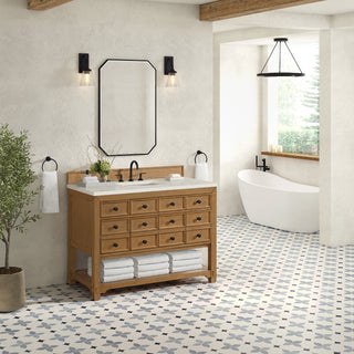 48 Inch Malibu Freestanding Vanity in Amber Birch / Lime Delight Top