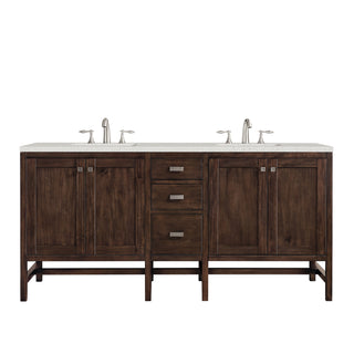 72 Inch Addison Freestanding Vanity in Mid-Century Acacia / Lime Delight Top