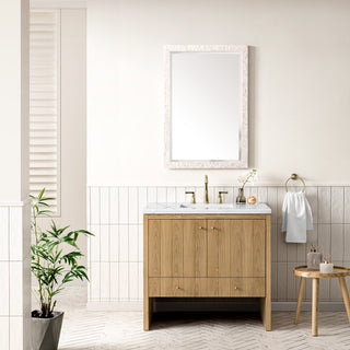 36 Inch Hudson Freestanding Vanity in Light Natural Oak / Ethereal Noctis Top