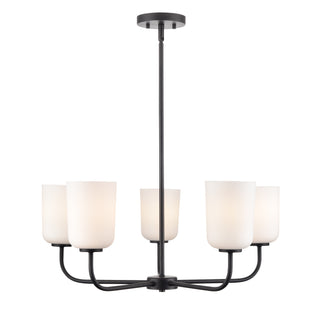 Laphia 27" Wide 5-Light Chandelier - Matte Black
