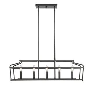 Nellita 34" Wide 5-Light Island - Matte Black