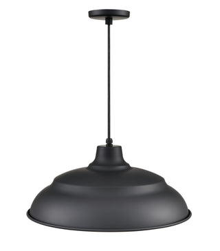 R Series 1-Light Cord Hung Aluminum Warehouse Satin Black