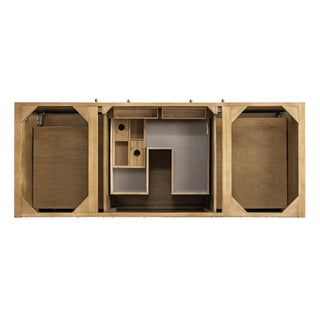 60 Inch Hudson Freestanding Vanity in Light Natural Oak / Carrara White Top