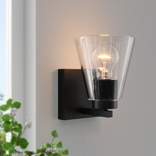 Strayhan 6.75" High 1-Light Wall Sconce - Matte Black