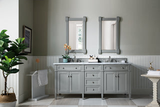 72 Inch Brittany Freestanding Vanity in Urban Gray / Carrara White Top