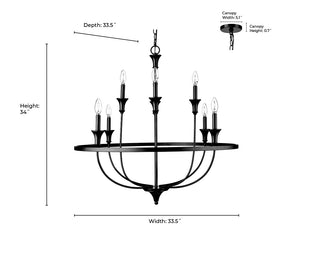 Emery 8-Light Chandelier Ceiling Light Brushed Nickel