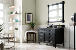 48 Inch Brittany Freestanding Vanity in Black Onyx / Carrara White Top