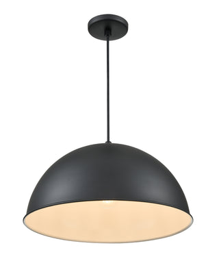 R Series 1-Light Cord Hung Wide Deep Bowl Satin Black