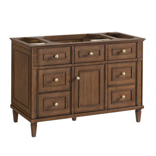 48 Inch Lorelai Freestanding Vanity in Mid-Century Walnut / Charcoal Soapstone Top