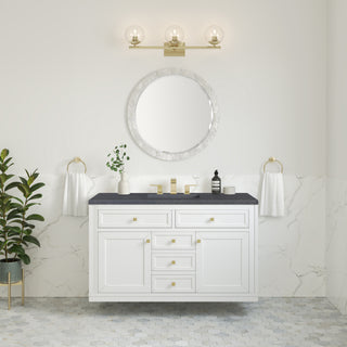 48 Inch Chicago Freestanding Vanity in Glossy White / Charcoal Soapstone Top