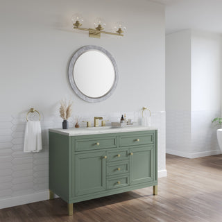 48 Inch Chicago Freestanding Vanity in Smokey Celadon / Ethereal Noctis Top