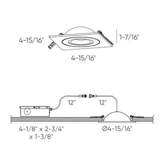 Multi CCT Flat Square LED Recessed Gimbal