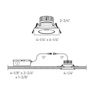 3.5" Gimbal recessed Square 5CCT