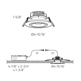 4 Inch Round Recessed LED Gimbal Light in 5CCT