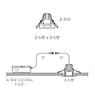 2 Inch Square Indoor/Outdoor Regressed Down Light