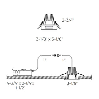 2 Inch Square Indoor/Outdoor Regressed Down Light