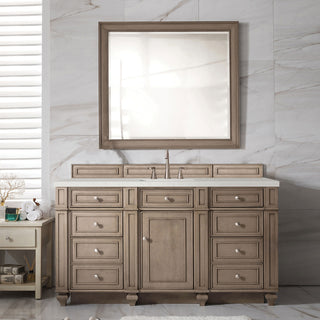 60 Inch Bristol Freestanding Vanity in Whitewashed Walnut / Lime Delight Top