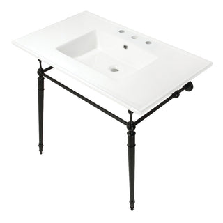 Edwardian 37.38 Inch Console Sink in White