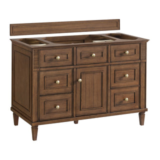48 Inch Lorelai Freestanding Vanity in Mid-Century Walnut / Parisien Bleu Top