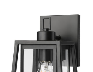 Denzell 13.5" High 1-Light Outdoor Wall Sconce - Powder Coated Black