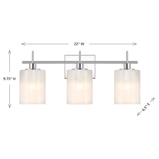 3-Light Bathroom Vanity Light in Chrome