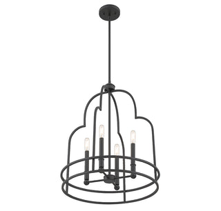 Diplomat 4-Light Pendant in Matte Black