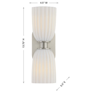 Baldwin 2-Light Wall Wall Sconce in Satin Nickel
