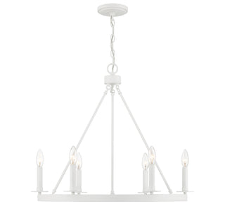 6-Light Chandelier in Bisque White
