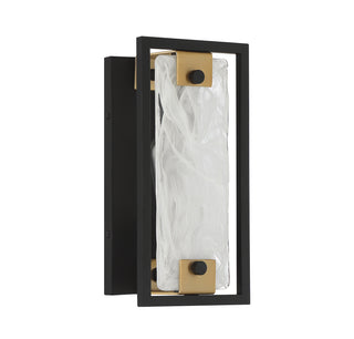 Hayward 1-Light Wall Sconce in Matte Black with Warm Brass Accents