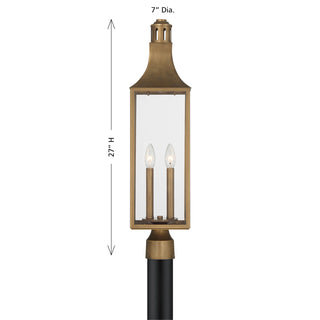Lancaster 2-Light Outdoor Post Lantern in Atlas Bronze