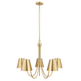 5-Light Chandelier in Natural Brass