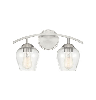 2-Light Bathroom Vanity Light in Brushed Nickel