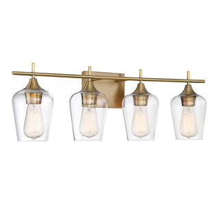 Octave 4-Light Bathroom Vanity Light in Warm Brass