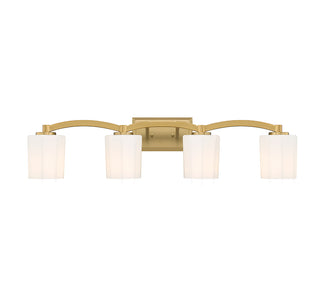 Whitney 4-Light Bathroom Vanity Light in Warm Brass