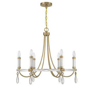 Mayfair 6-Light Chandelier in Warm Brass and Chrome