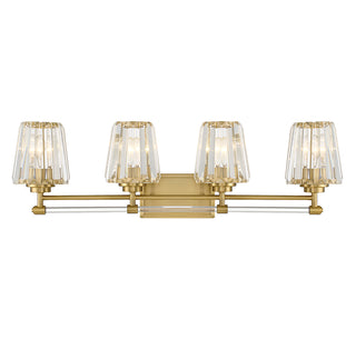 Garnet 4-Light Bathroom Vanity Light in Warm Brass