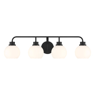 4-Light Bathroom Vanity Light in Matte Black