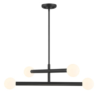 4-Light Chandelier in Matte Black