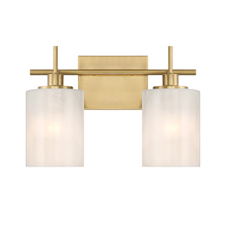 2-Light Bathroom Vanity Light in Natural Brass