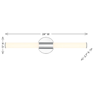 Connor 24" Mini Tube LED Cylinder Vanity Light in Chrome
