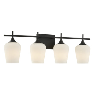 Octave 4-Light Bathroom Vanity Light in Matte Black