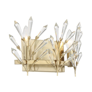 Orianna 2-Light Bathroom Vanity Light in Noble Brass