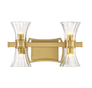 Bennington 4-Light LED Bathroom Vanity Light in Warm Brass