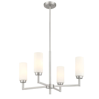 4-Light Chandelier in Brushed Nickel
