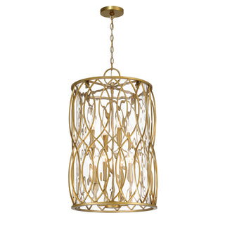 Snowden 8-Light Pendant in Burnished Brass
