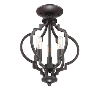3-Light Convertible Semi-Flush or Pendant in Oil Rubbed Bronze