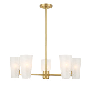 5-Light Chandelier in Natural Brass