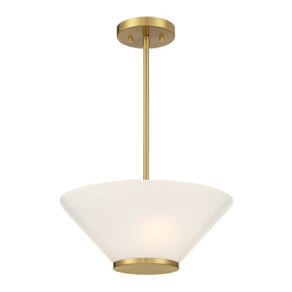 Blair 3-Light Convertible Semi-Flush or Pendant in Warm Brass
