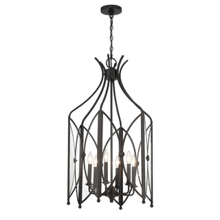Enclave 6-Light Pendant in Black Tourmaline