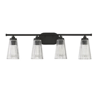 Chantilly 4-Light Bathroom Vanity Light in Matte Black